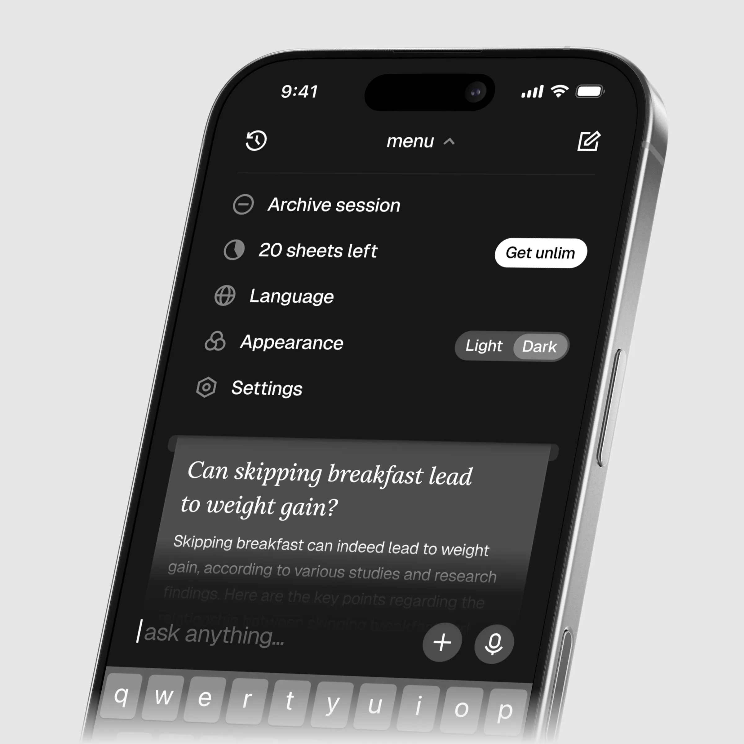 nochat app — screen 3